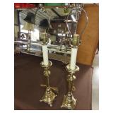 Pair of Brass Finish Table Lamps - 29"