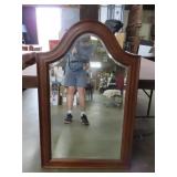 Wood Framed Beveled Glass Wall Mirror - 30"x48"