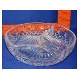 Lenox Charleston Crystal Divided Relish Dish - 8"