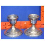 Pair og Weighted Sterling Candle Holders - 504g