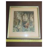 Framed Victorian Style Print - 1937 - 17"x18"