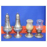 Two Pair of Weighted Sterling Candle Holders