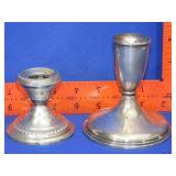 Two Weighted Sterling Candle Holders - 493g
