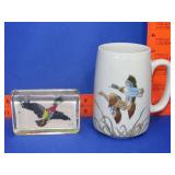 Pottery Duck Mug & Cross Stitch Paper Weight