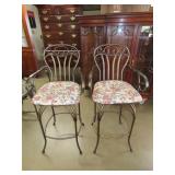 Pair of Metal Swivel Bar Chairs - 30"