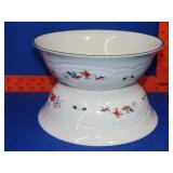 Two Pfaltzgraff Snow Village Bowls - 9"