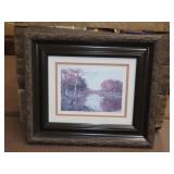 Framed Water Scene Wall Art - 14"x13"