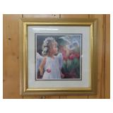 Framed Flower Girl w/ Dove Print - 18"x18"