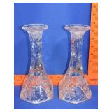 Pair of Glass Candle Holders