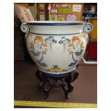 Cherub Decorated Planter - 11"