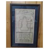 Vaughan Plan of Mount Vernon Framed Print - 19x30