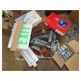 Box of  Exit Signs & Hardware