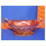 Imperial Star & File Carnival Glass Relish Dish