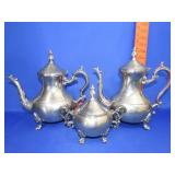 3 Piece Silver Plate Tea Set