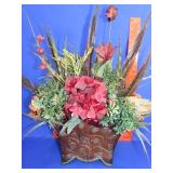 Floral Arrangement in Metal Planter