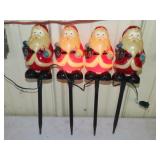 Vintage Plastic Santa Path Way Lights - 18"