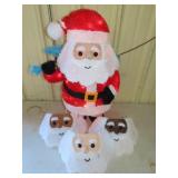 Tensel Santa Lighted - Works - 32"