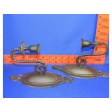 Pair of Brass Wall Sconce Candle Holders