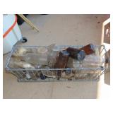 Wire Basket w/ Old Bottles