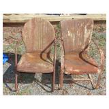 Two Retro Metal Bounce Chairs