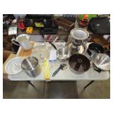 Table Lot of Kitchenware & Silver Plate