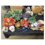 Lot of Artificial Flowers & Planters