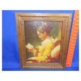 Framed Young Girl Reading Wall Art - 14.5"x17"