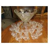 Anchor Hocking Star of David Punch Bowl Set