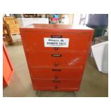 Rolling 4 Drawer Wood Shop Cabinet