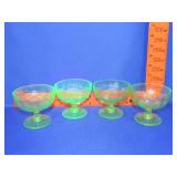 4 Uranium Glass Sherberts