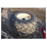 Pair of 16.9R26 8 Bolt Rims And Tires