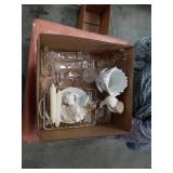 Box of vintage glass