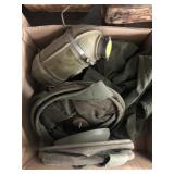 Box of misc military bags etc
