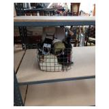 Basket of office stuff