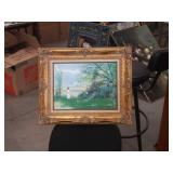 Signed enamel painting