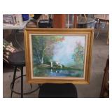 Lg signed enamel painting