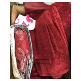 Box of towels and queen sheets