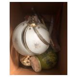 Box of lamp vase and tools
