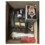 Box of serving utensils and miscellaneous