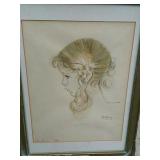 Artist  Claussen  drawing of colleen