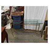 Brass glass top sofa table