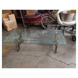 Metal  Base    Glass top coffee table