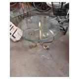 Round glass  Lamp table