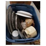 Box of dishes etc
