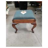 Signed and hand-painted footstool