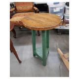 Rustic side table with triangular base