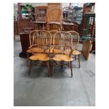 Lot of 5 antique oak dining chairs