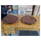 Pr. of mahogany lazy susans