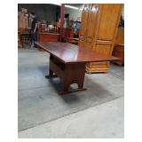 Antique harvest table / bench with storage
