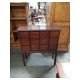 2pc  mahogany sm.cabinet with drawers
